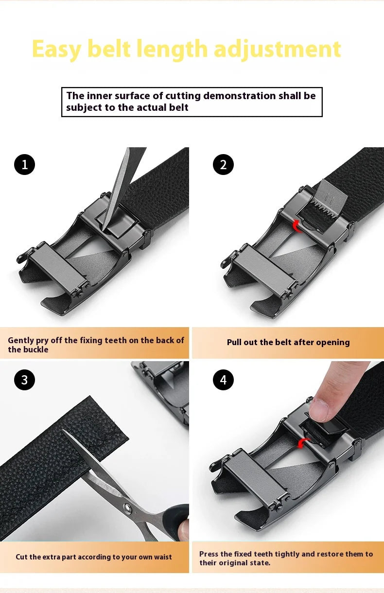 Fashion Designer Belt for Men High Quality Genuine Leather Men Belt Alloy Buckle Automatic Belt Business Belt Men Quick Pick Grocers