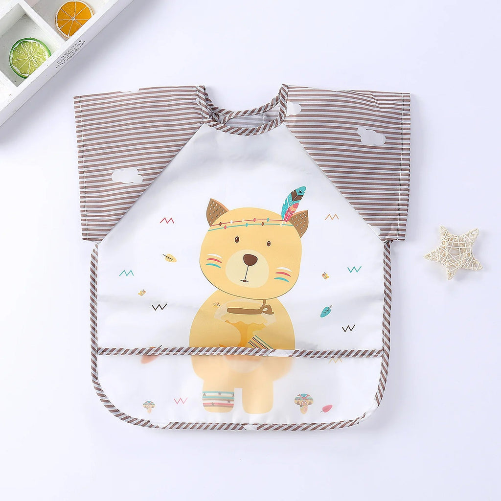 Waterproof EVA Full Sleeve Baby Bibs Children Apron Long Sleeve Feeding Smock Kids Eating Breastplate Infant Scarf Clothing Quick Pick Grocers