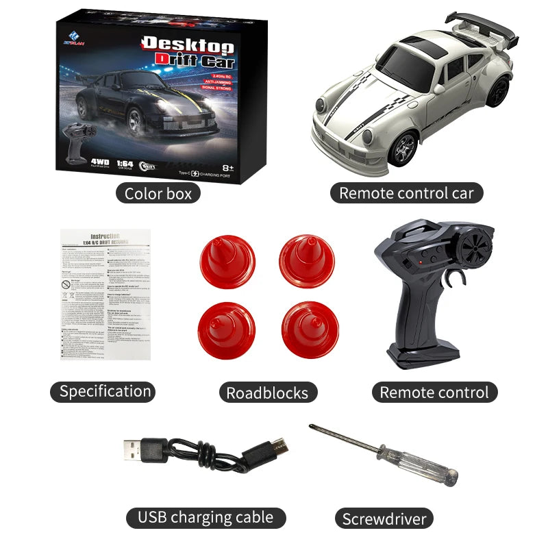 2025 New Kf20 1:64 Drift Rc Car Four-wheel remote-controlled racing car Full proportions Desk Competition Toy Boys Ideal gifts. Econic Blanks
