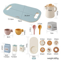 Wooden Children Montessori Toy Teapot Teacup Simulation Kitchen Utensil  BPA Free Silicone Kid Education Pretend Play Toy Gift Purest Peak