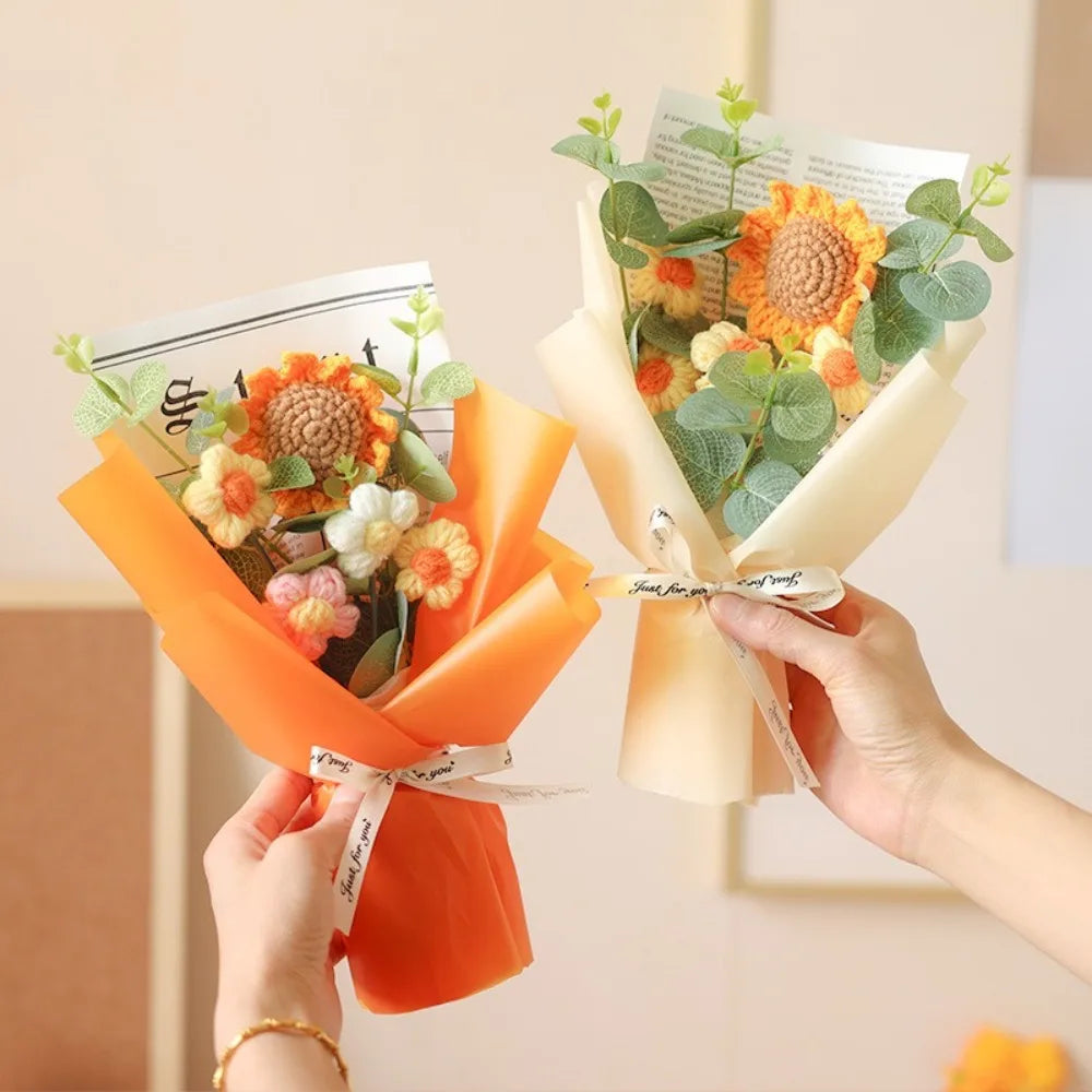 Artificial Flower Crochet Bouquet Eternal Flower Handmade Graduation Bouquet Mothers Day Birthday Gift Anniversary Quick Pick Grocers