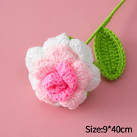 1pc Tulip Crochet Flowers Artificial Woven Flowers Handmade Tulipanes Wedding Gift for Guest Home Decoration Mother's Day Gift Quick Pick Grocers