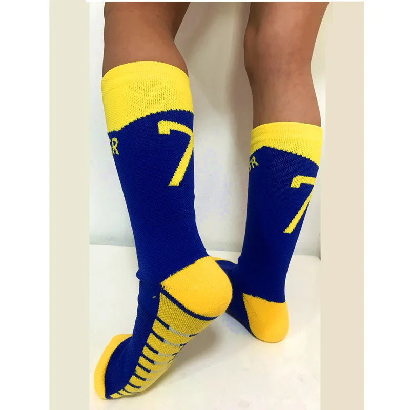 Yellow Number 10# 7# Kids Soccer Socks Blue Men's Football Sports Short Socks Outdoor Running Fast-drying Breathable Non-Slip Quick Pick Grocers