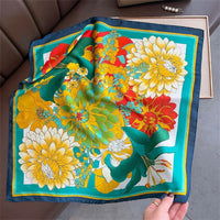 2025 Silk Shawl Print Headscarf Cat Hair Wrap Neckerchief Female Satin Square Scarf For Women Headband Foulard Hijab Bandana Quick Pick Grocers