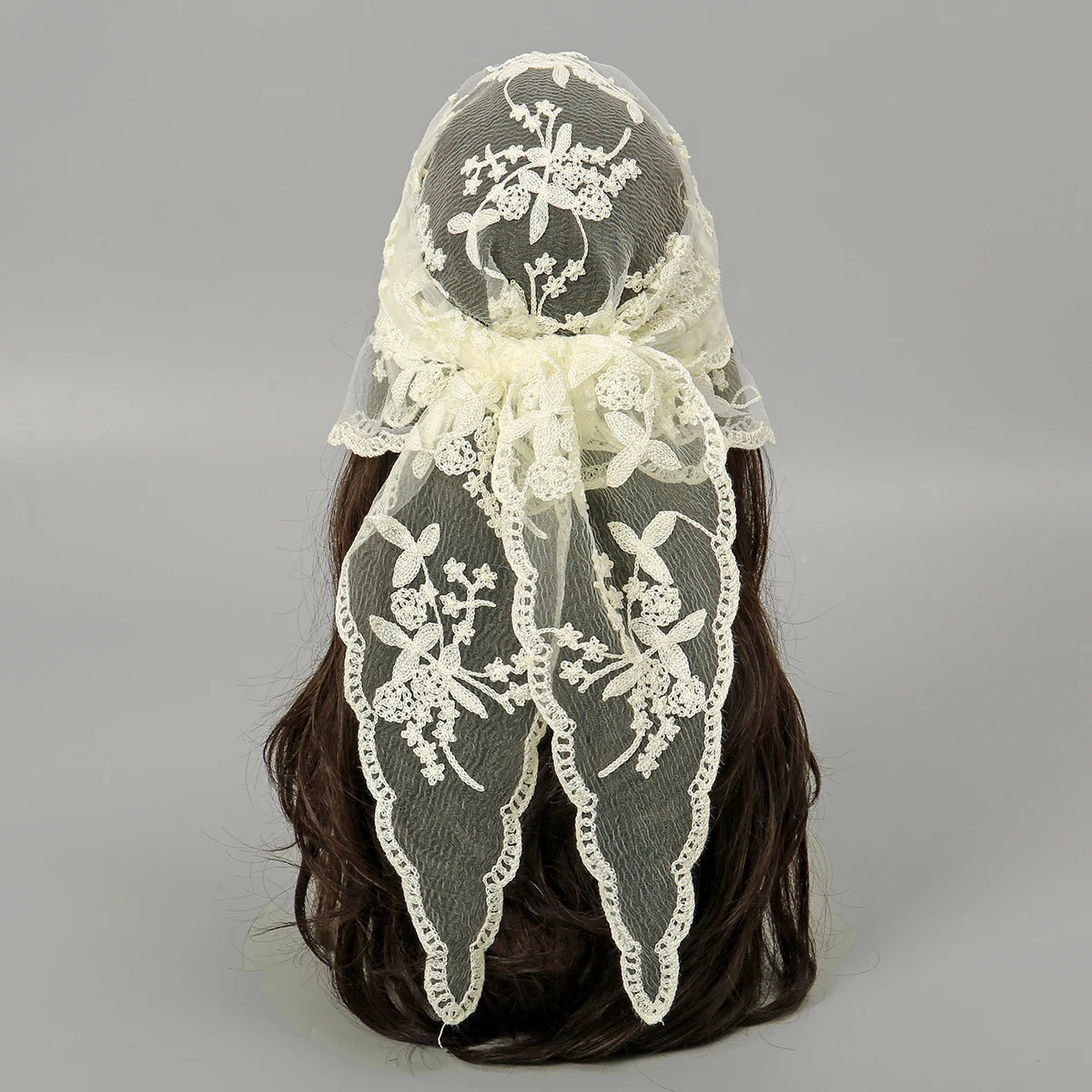 Elegant Lace Scarf Hollow Out Embroidery Foulard Bandana Solid Color Triangular Scarf Thin Vintage HandkerChiefs for Hair Woman Quick Pick Grocers