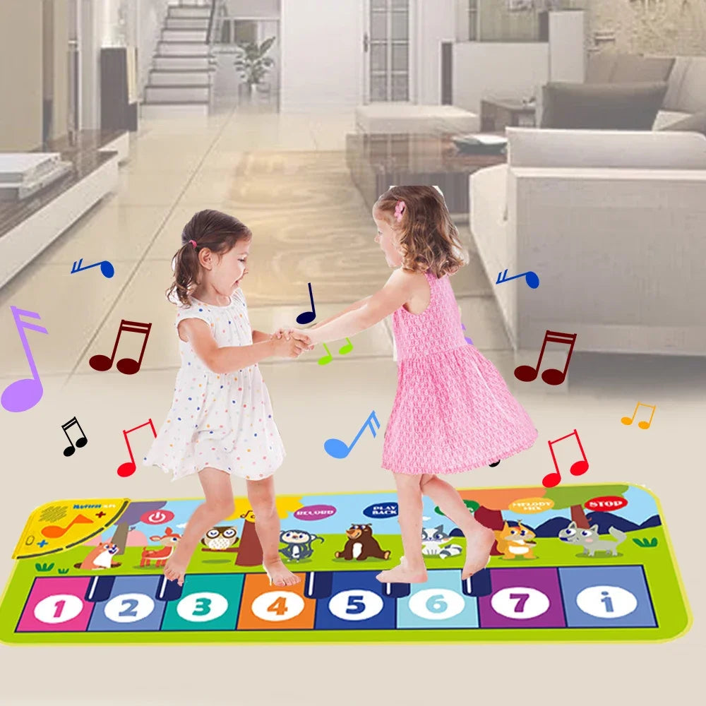 Piano Mat for Kids Kids Toddlers Floor Keyboard Dance Mat Baby Fitness Play Animal Music Blanket Instrument Toys Girl Boy Gift Econic Blanks