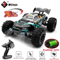 1:16 70KM/H Or 50KM/H 4WD RC Car With LED Remote Control Cars High Speed Drift Monster 4x4 Truck for Kids vs Wltoys 144001 Toys Econic Blanks