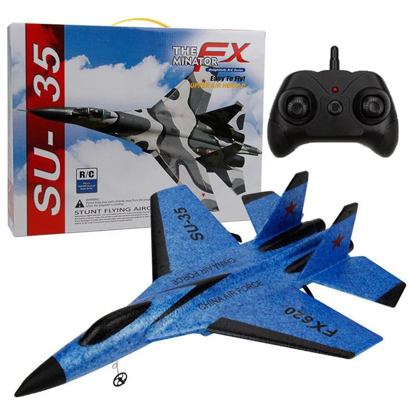 RC Foam Aircraft SU-35 Plane 2.4G Radio Control Glider Remote Control Fighter Plane Glider Airplane Foam Boys Toys for Children Econic Blanks