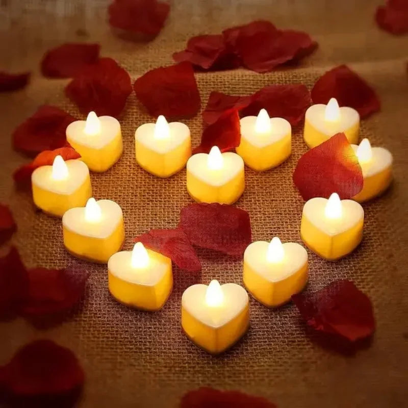 9pcs Heart-shaped Scented Tea Candles Valentine's Day Romantic Love Candle Proposals Wedding Anniversary Decorative Candle Econic Blanks