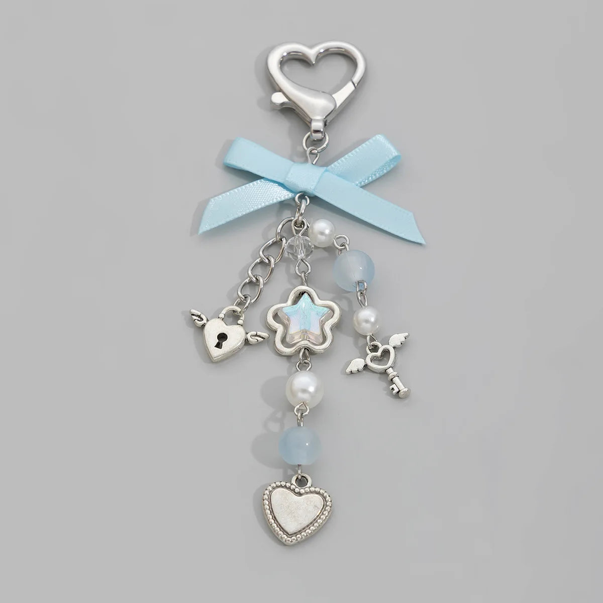 Y2K Fashion Flower Star Love Bow Strawberry Pendant Acrylic Keychain Student Women's Bag Backpack Pants Chain Accessories Econic Blanks