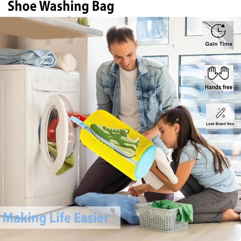 1/2/4PCS Shoe Washing Machine Bag with Liquid Shoe Brush Set Durable Laundry Shoe Bag and Soft Bristle Clean Brush for All Shoes Econic Blanks