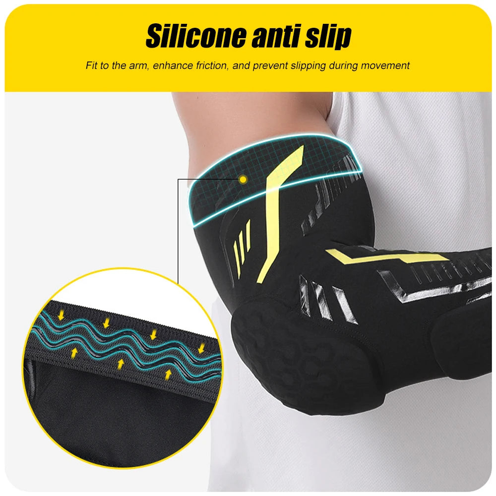 1 Pcs Sports Padded Arm Sleeves Protective Compression Elbow Pad Basketball Football Volleyball Soccer Gym Sport Arm Guards Home Quick Pick Grocers