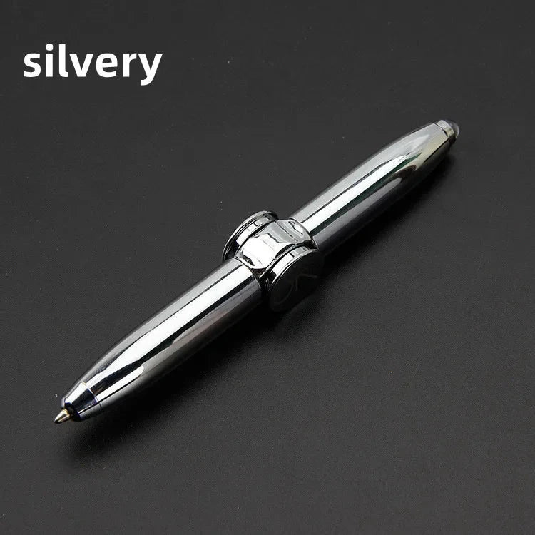 Multifunctional Decompression Finger Rotate Luminous Gyro Pens Toy Fidgets Spinner LED Light Ballpoint Pen Metal Gyro Pen Gift Econic Blanks