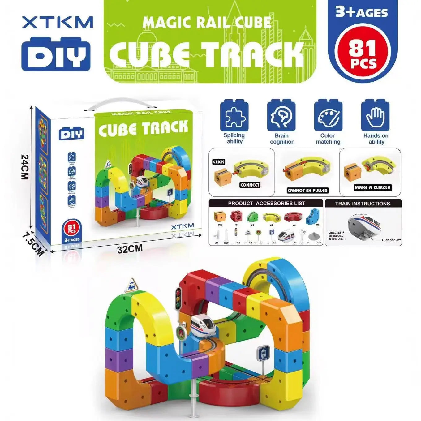 Electric Magnetic Track Set STEM Building Toy with Anti-Gravity Vehicles 100+ Pieces DIY Railway Model Creative Gift for Kids Quick Pick Grocers