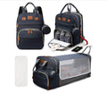 3 In 1 Diaper Bag Backpack Foldable Baby Bed Waterproof Travel Bag with USB Charge Diaper Bag Backpack with Changing Bed 3 types Purest Peak