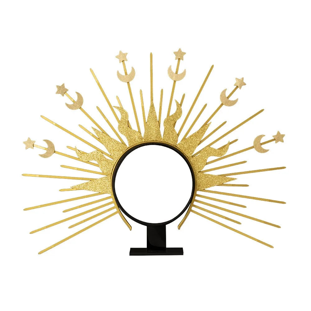 Fashion Sun God  Headband Star Gold COSPLAY Hair Hoop Moon The  of the Virgin Mary Halloween Headband Halloween Headwear Quick Pick Grocers