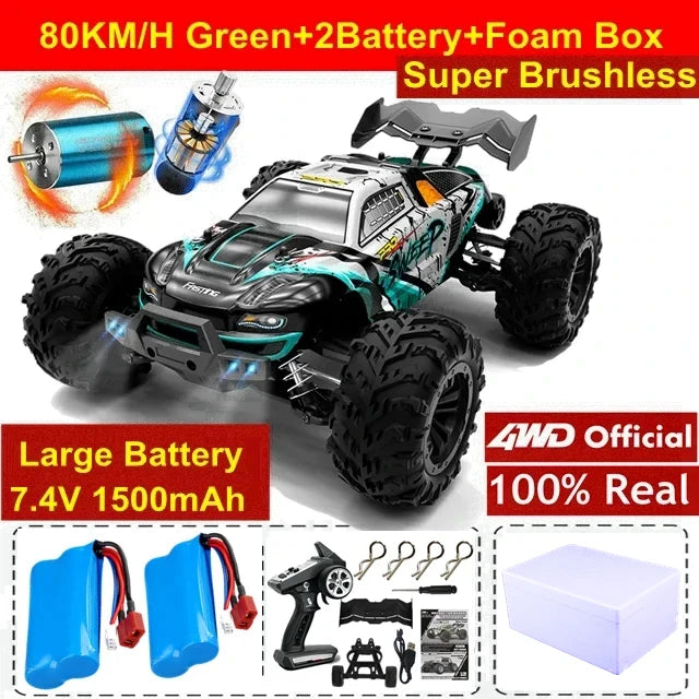 4WD Remote Control Car Off Road 4x4 RC High Speed Buggy Truck Super Brushless 50 or 80KM/H Fast Drift Racing Toy Kids Adults Econic Blanks