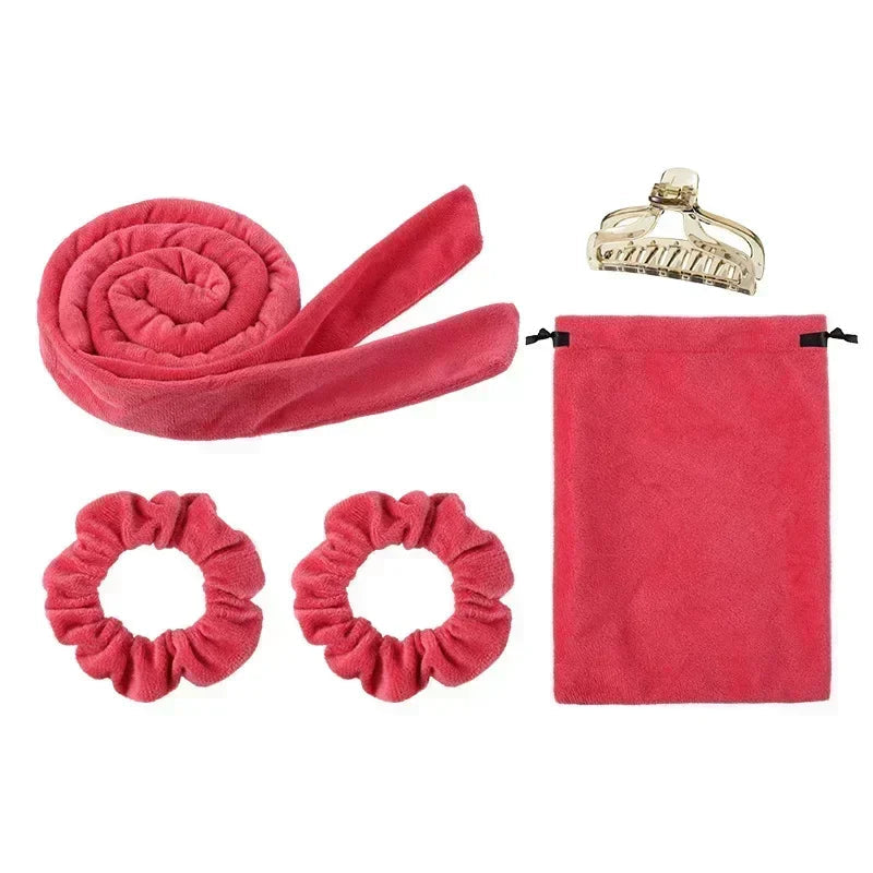 Heatless Curling Rod Headband No Heat Hair Curlers Ribbon Lazy Hair Rollers Silk Curls Sleeping Soft Headband Hair Styling Tools Quick Pick Grocers