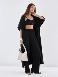 Hirsionsan Modal Soft Loose Sets Women Casual Three Pieces Long Sleeve Cardigan & High Waist Pants & Vest Outfits Tracksuit 2025 Quick Pick Grocers
