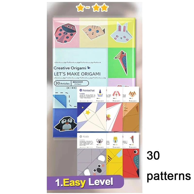 Origami Kit 30/96 Sheets Origami Paper Craft Guiding Book DIY Art Craft Projects Supplies for Beginners Children Kids Boys Girls Econic Blanks