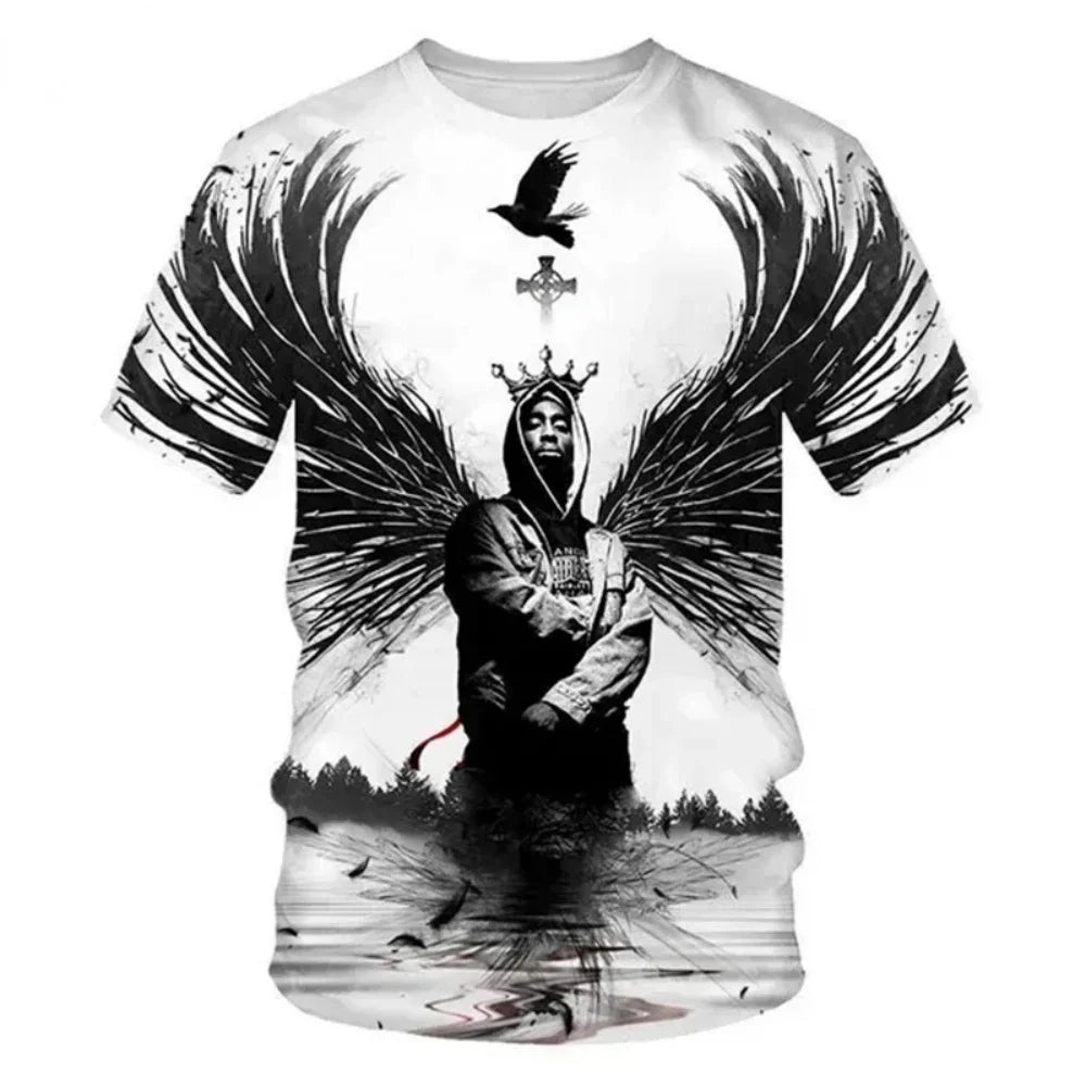 New T-Shirt Harajuku Men T-Shirt Fashion 2pac Graphic T Shirts Hip Hop Men's T-Shirts Summer Tops T-Shirts Man Designer Clothes Quick Pick Grocers