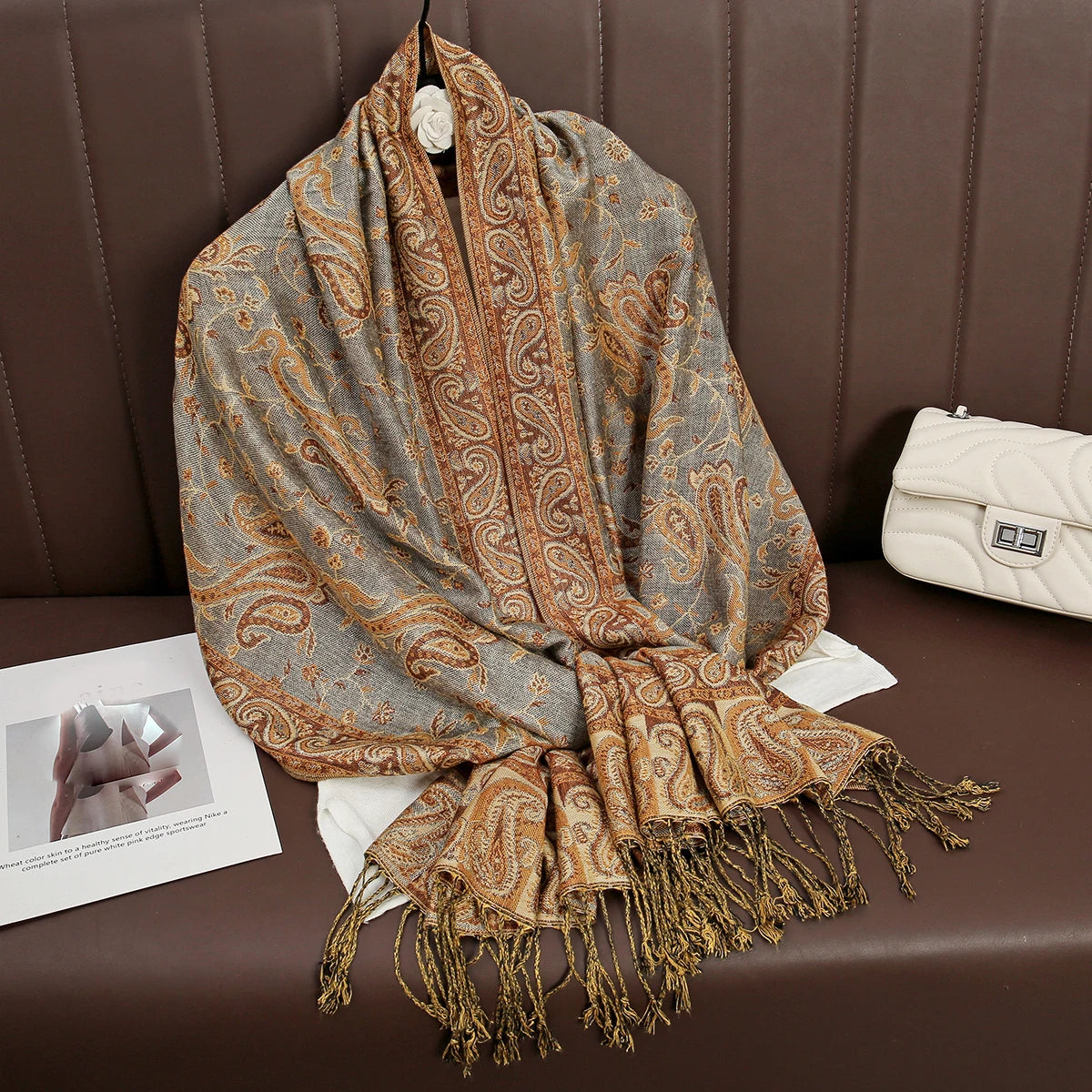 Luxury Brand Autumn Cashmere Pashmina Shawl Lady Wrap Warm Winter Scarves Design Print Female Foulard Cotton Stoles Scarf 2023 Quick Pick Grocers