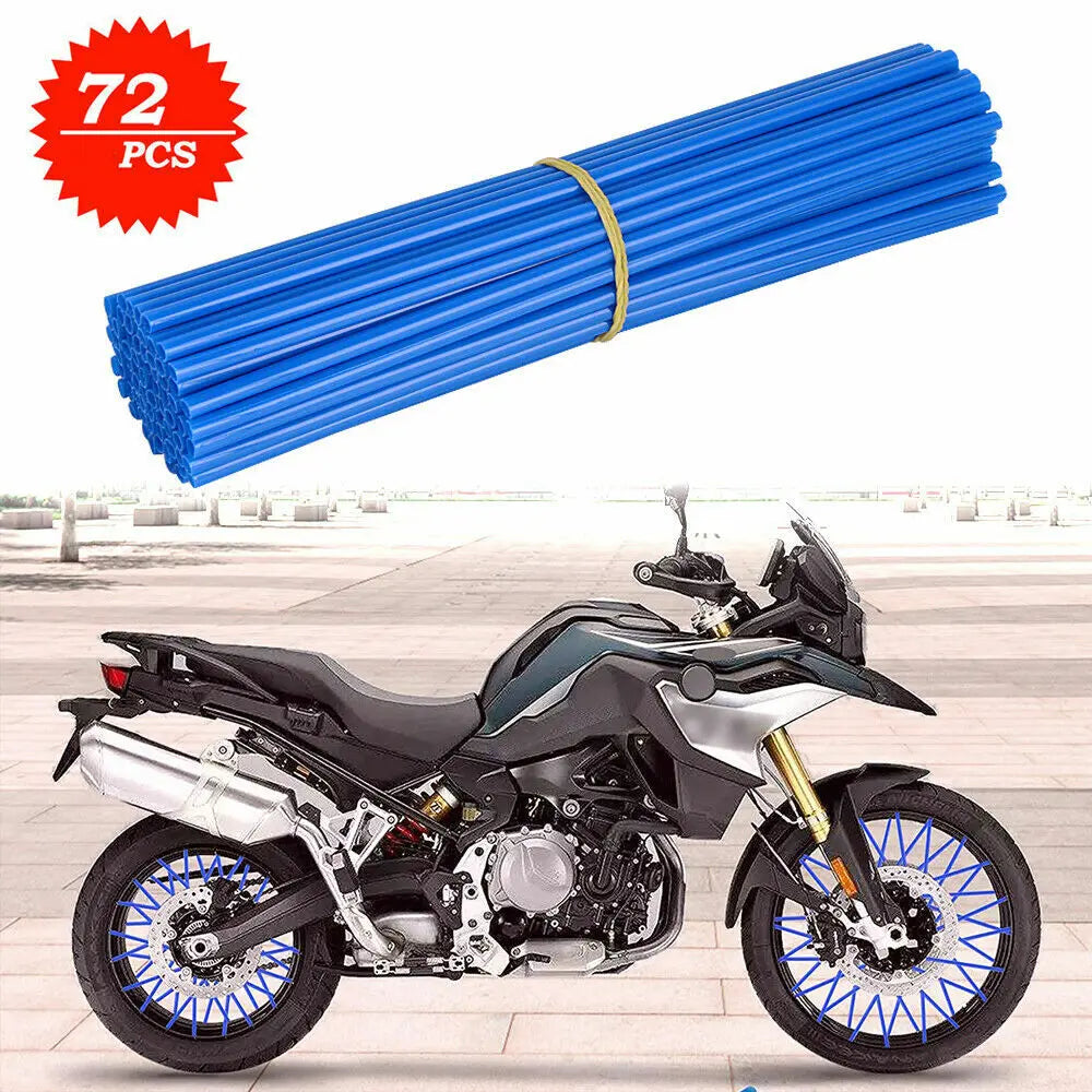 72pcs Bicycle Wheel Spoked Protector Wraps 24cm Wheel Rim Spoke Wrap Kit for Motorcycle Bike Color Rims Skin Trim Covers Pipe