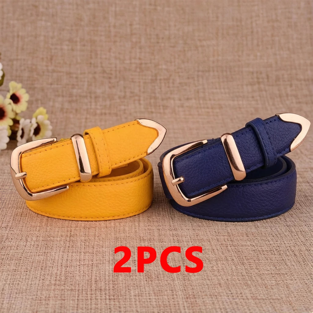 Fashion Women Genuine Leather Belts High Quality Gold Buckle Best Matching Dress Jeans Belts for Lady LB2146 Quick Pick Grocers