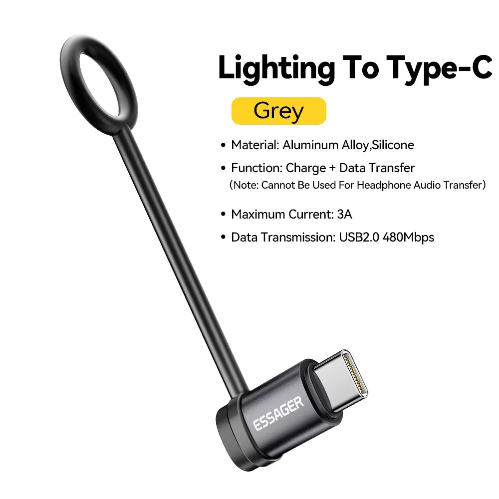 Essager Lighting To USB C Adapter 3A Fast Charging OTG for iPhone 15 xr Pro Type C To Lighting iPhone Connector OTG Converter Quick Pick Grocers