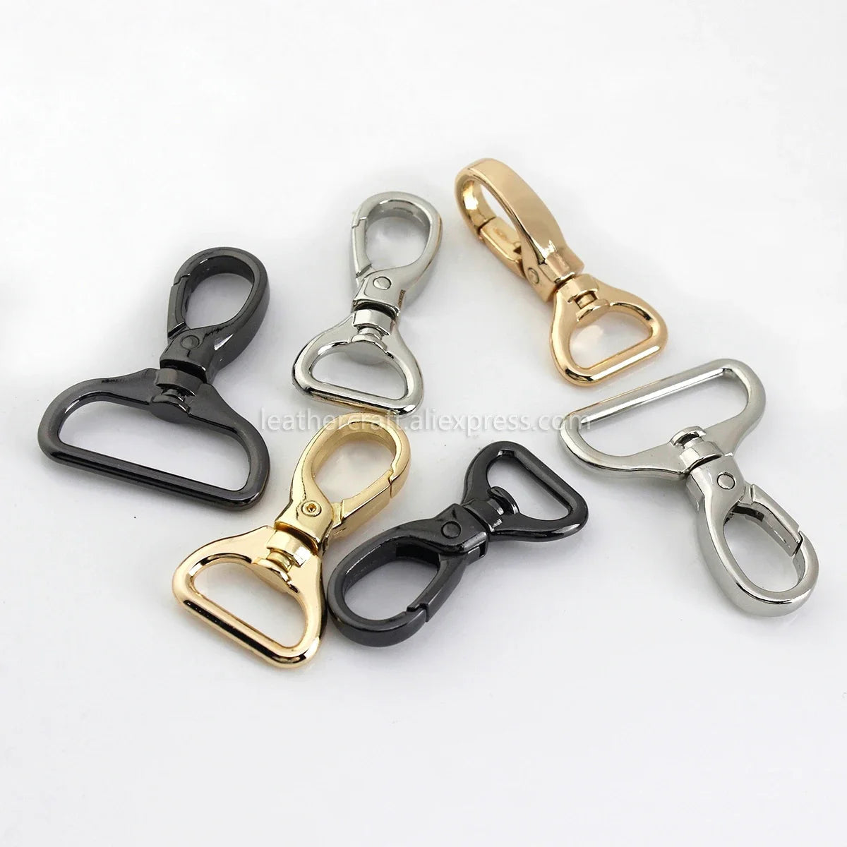 1piece Metal Carabiner Snap Hook Trigger Lobster Clasp Clip Swivel Spring Gate Leather Craft Pet Leash Bag Strap Belt Webbing Quick Pick Grocers