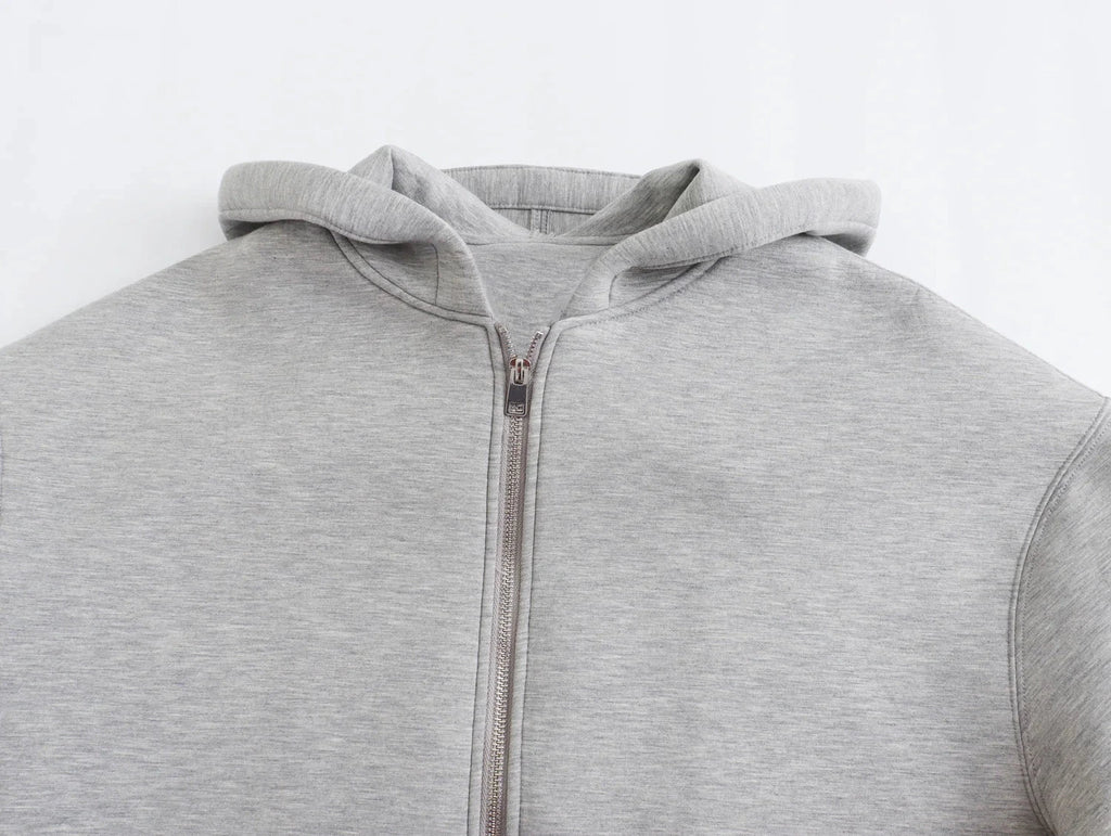 2024 Spring and Autumn New Casual Street Loose Oversize Hooded Zipper Hoodie Space Cotton Jacket Coat Lazy Women's Cardigan Econic Blanks