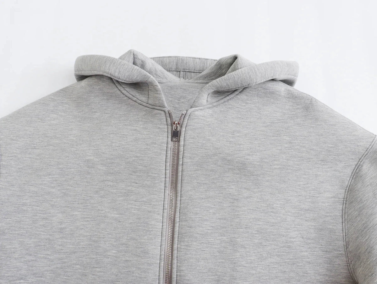 2024 Spring and Autumn New Casual Street Loose Oversize Hooded Zipper Hoodie Space Cotton Jacket Coat Lazy Women's Cardigan Econic Blanks