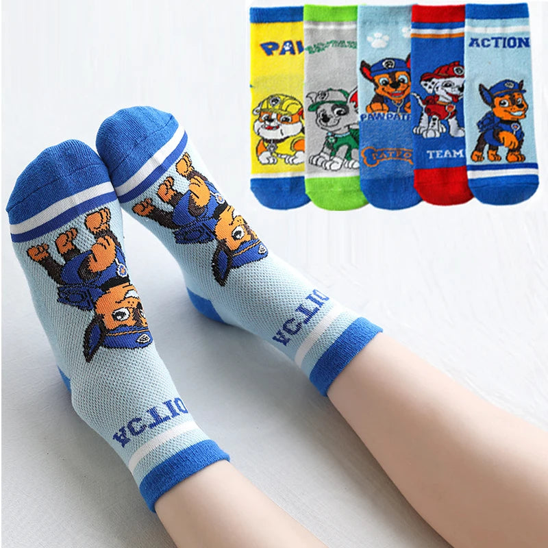 5 Pairs Paw Patrol Kids Socks Cotton Boys Cute Cartoon Socks for Children Baby Casual Socks Spring and Summer Boys Socks Quick Pick Grocers