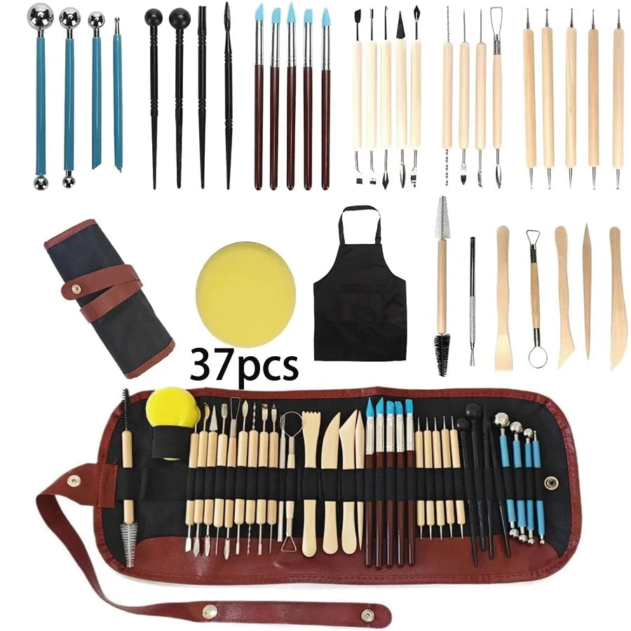 Pottery Clay Sculpting Tools Kit 8-61 Pcs/Set, Ceramic Wax Clays Carving Tools for Art Craft Pottery Sculpting Modeling Tool Set Econic Blanks