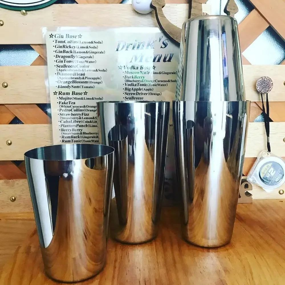 UPORS Boston Shaker Professional Stainless Steel Bartender Wine Cup Cocktail Mixer Martini Cocktail Shaker Bar Set Quick Pick Grocers