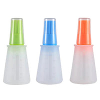 LeMeenQ Silicone Oil Cruet Oil Brush With Bottle Brush, Portable Oil Brushes Liquid Oil Pastry Kitchen Baking Tool, for BBQ Quick Pick Grocers