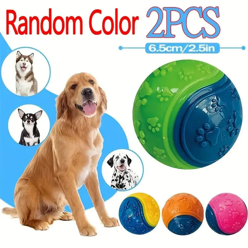 2Pack of Durable Squeaky Dog Balls - SoftTPR Chew Toys, Suitable for Dental Health and Training, Suitable for All Breeds Quick Pick Grocers