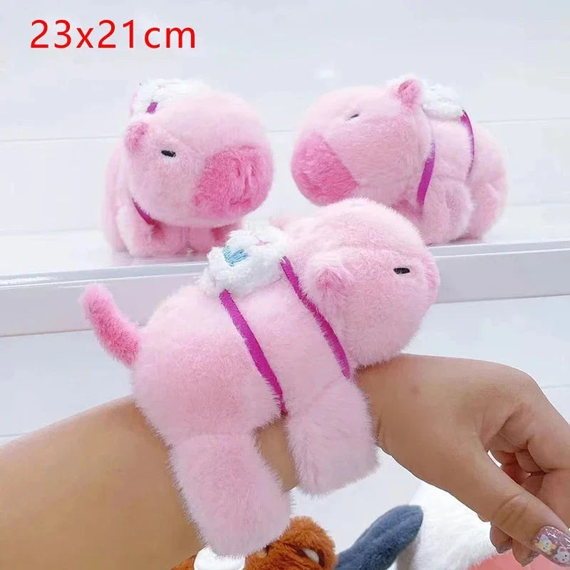 Lovely Capybara Animal Slap Snap Wrap Wristband Bracelet Plush Stuffed Animal Kawaii Capybara Hand Ring Wristband Kid Funny Toys Econic Blanks
