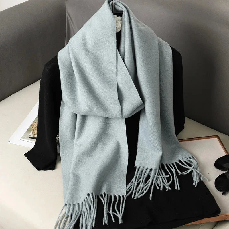 62Color Solid Women Winter Scarf Warm Thicken Cashmere Shawl Outdoor Fashion Luxury Tassels Pashmina Lady Wrap Windproof Scarves Econic Blanks