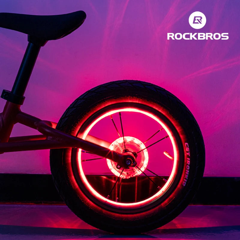 ROCKBROS Bicycle Wheel Light Smart LED Light 1PCS Warning Light 7 Colors MTB Bike Light Vibration Sensing Light Bike Accessories Quick Pick Grocers