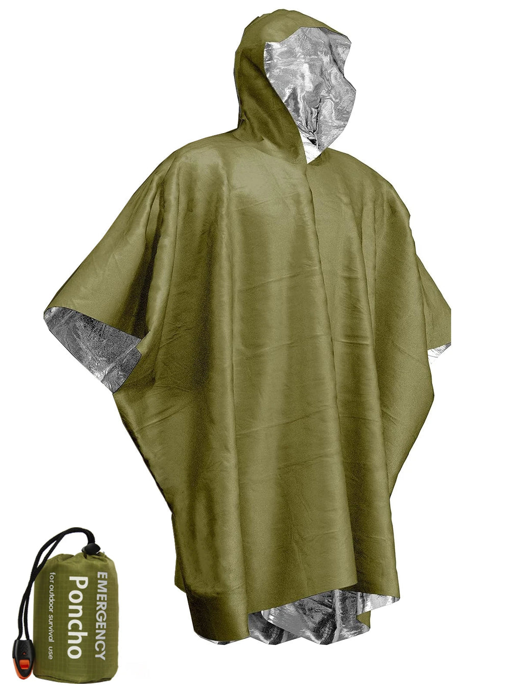 Emergency Waterproof Raincoat Aluminum Film Disposable Poncho Warm Thermal Rainwear Blankets Survival Tools Camping Equipment Quick Pick Grocers