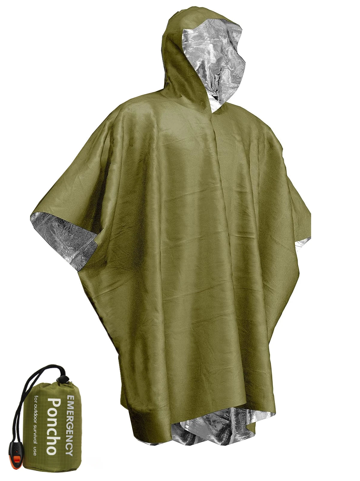 Emergency Waterproof Raincoat Aluminum Film Disposable Poncho Warm Thermal Rainwear Blankets Survival Tools Camping Equipment Quick Pick Grocers