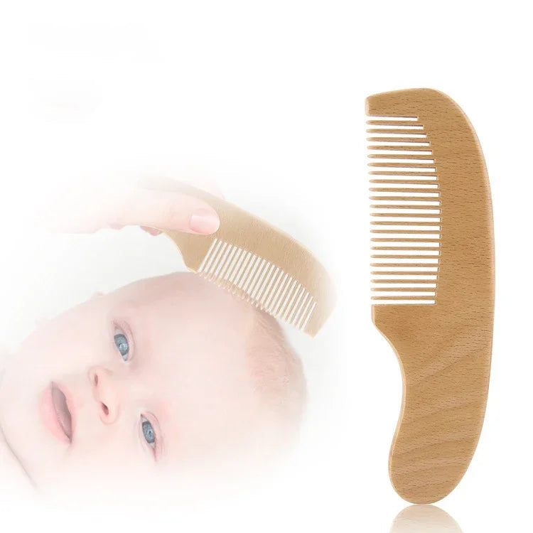 Personalized Wooden Baby Brush Custom Name Baby Wool Comb New Born Hair Brush Infant Head Massager Bath Brush Comb for Kids Purest Peak