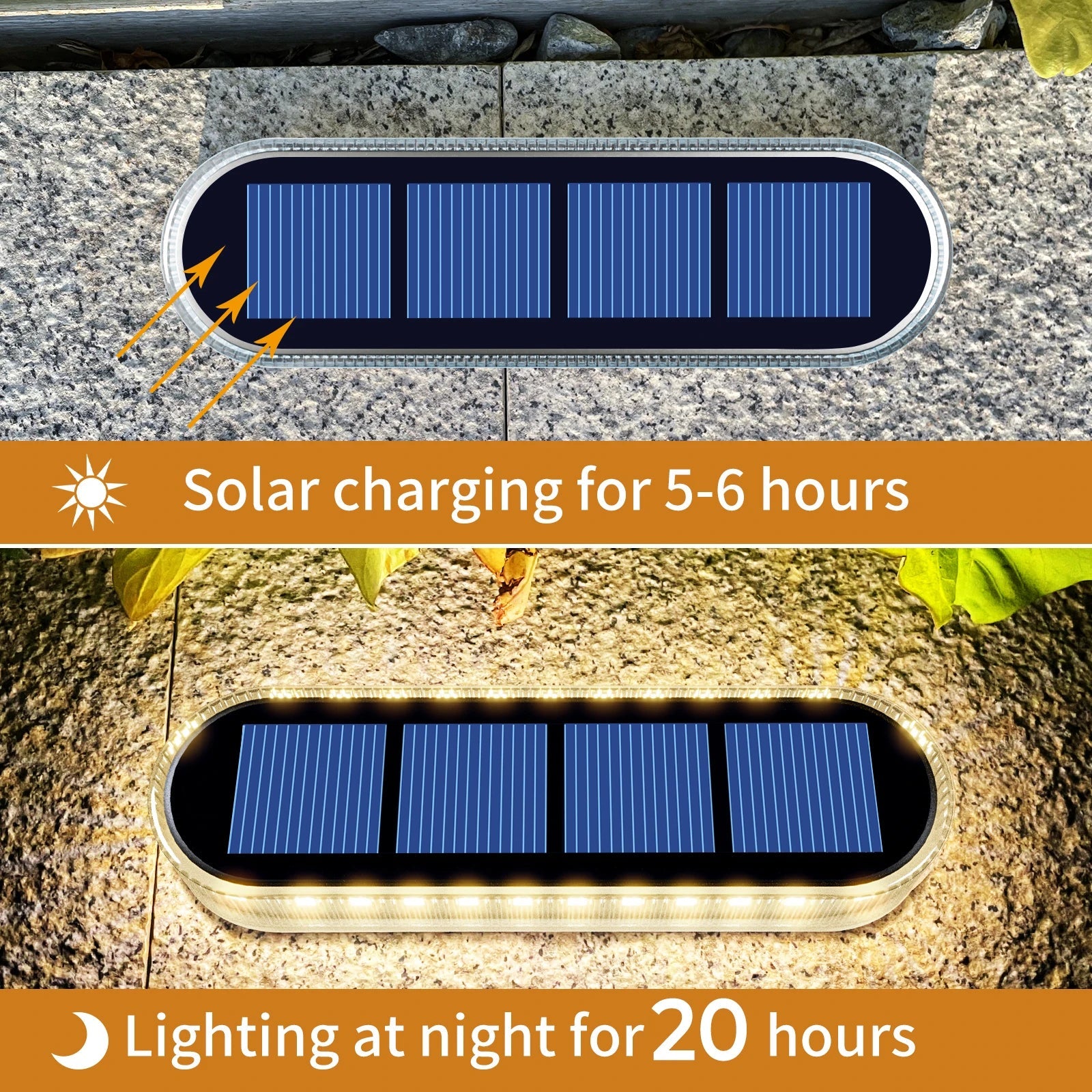 Quality Solar Step Lights Waterproof IP68 Warm White LED Path Lights Solar Powered Light Bar for Stairs Driveway Walkway Dock Quick Pick Grocers