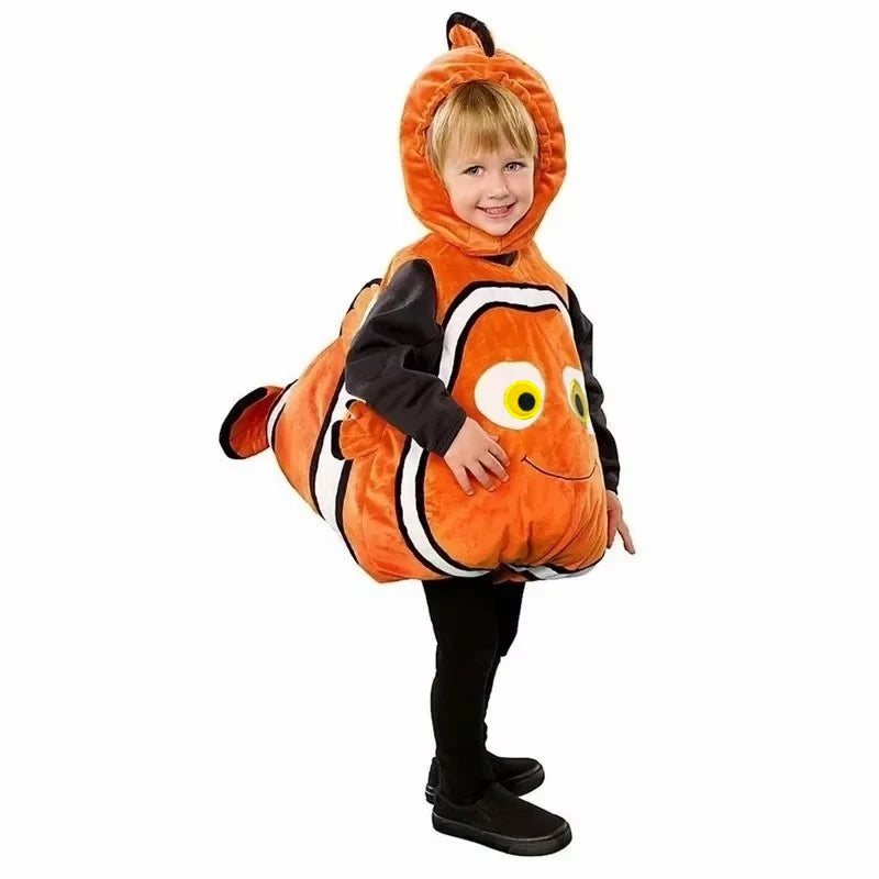 Toddler Clown Fish Role Play Costume Cute Baby Adventure Holiday Performance Costume Halloween Party Dress Up Hooded Set Quick Pick Grocers
