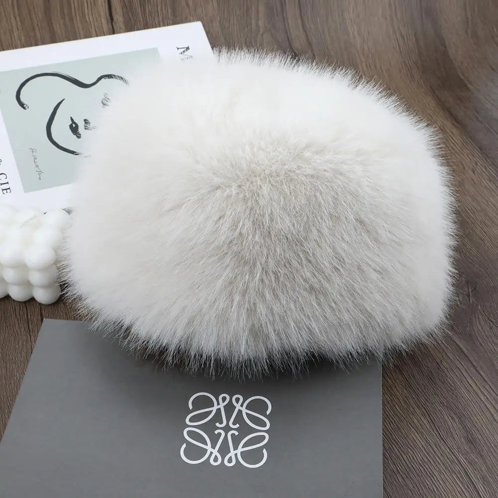 Hot Sale Fur Hat Women Warm Snow Ski Cap Female Faux Fox Fur Thick Warm Winter Hat Lady Windproof Russian Hat Ear Warmer Bonnet Purest Peak
