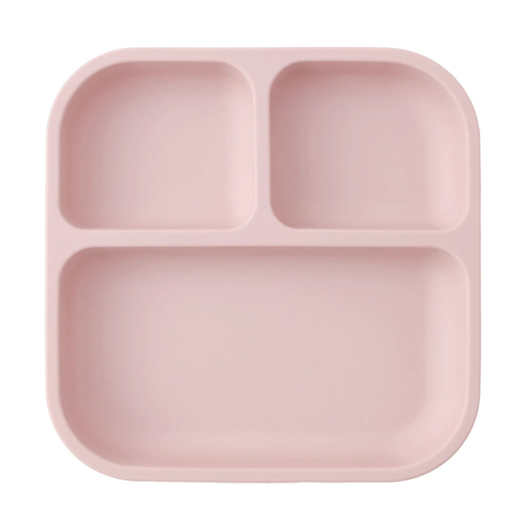 Color Kids 1PCS BPA Free Silicone Divided Square Plate Suction Baby Dish Leakproof Toddler Kids Meal Tray Easy Clean Tableware Purest Peak