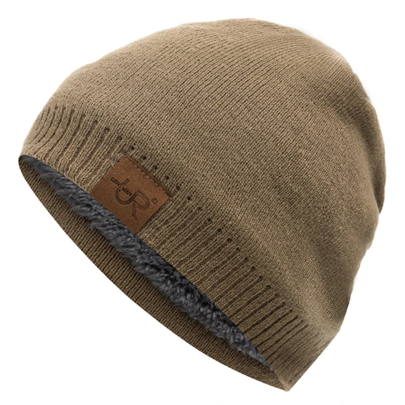 Unisex URGENTMAN Labal Winter Hats Solid Color Knitted Hats For Men And Women Beanie Cap Outdoor Add Fur Lining Warm Sports Hats Purest Peak