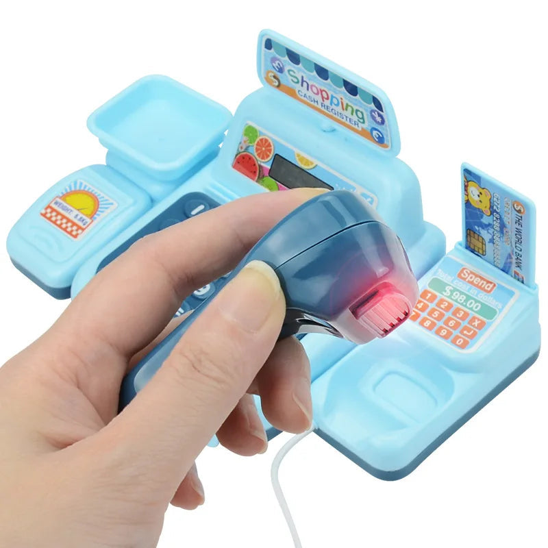Simulation Shopping Cash House Toys Electronic Game Lighting And Sound Effects Supermarket Cashier Toys Econic Blanks