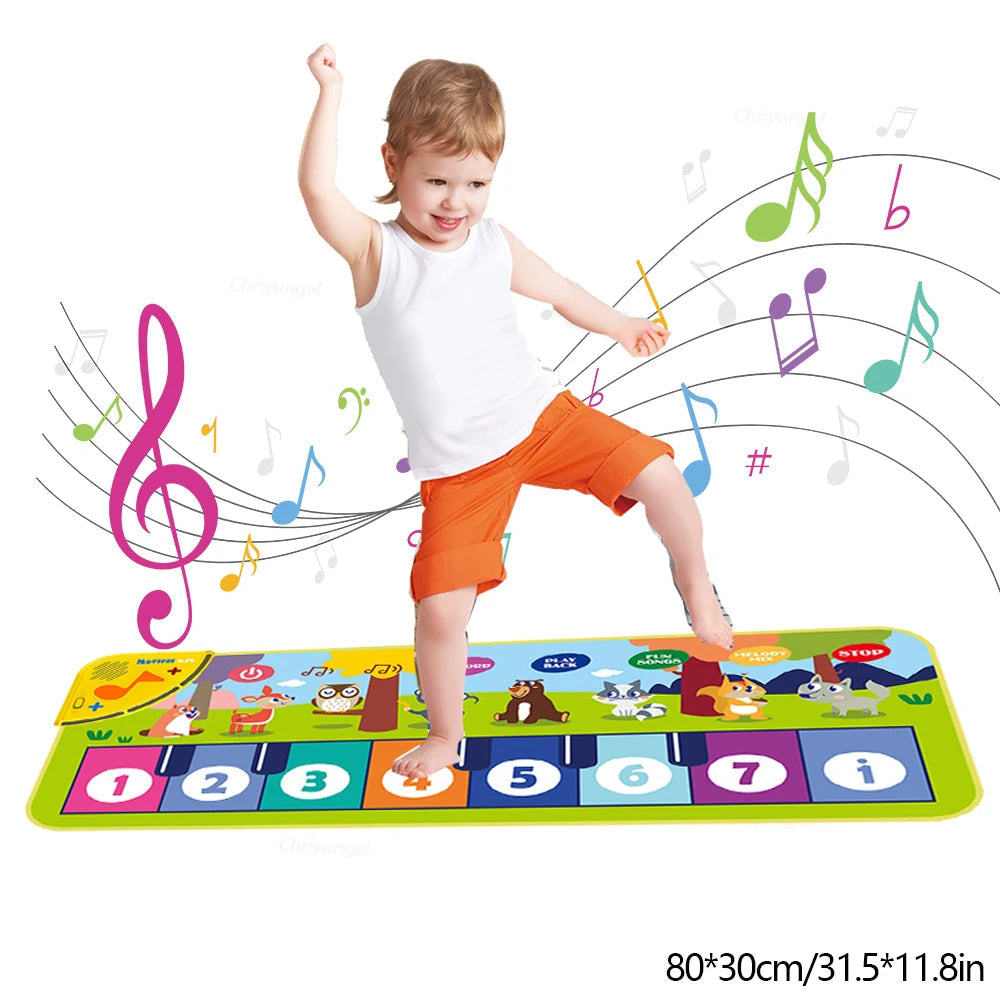 Piano Mat for Kids Kids Toddlers Floor Keyboard Dance Mat Baby Fitness Play Animal Music Blanket Instrument Toys Girl Boy Gift Econic Blanks